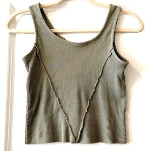 Gilded intent, Crop tank top, sz M in green